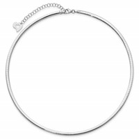14K Two-tone 3mm Lightweight Reversible Omega Necklace Plus 2 Inch Heart Chain Extender, 16" view 3