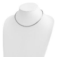 14K Two-tone 4mm Lightweight Reversible Omega Necklace Plus 2 Inch Heart Chain Extender, 16" view 4