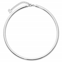 14K Two-tone 5mm Lightweight Reversible Omega Necklace Plus 2 Inch Heart Chain Extender - 16in view 3