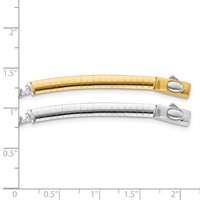 14K Two-tone 4mm White and Yellow Domed Omega Extender for Reversible Necklace, 2" view 2