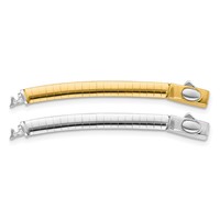 14K Two-tone 4mm White and Yellow Domed Omega Extender for Reversible Necklace, 2" view 1