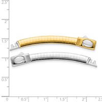 14K Two-tone 5mm White and Yellow Domed Omega Extender for Reversible Necklace, 2" view 2