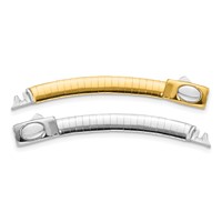 14K Two-tone 5mm White and Yellow Domed Omega Extender for Reversible Necklace, 2" view 1