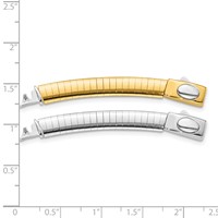 14K Two-tone 6mm White and Yellow Domed Omega Extender for Reversible Necklace - 2in view 2