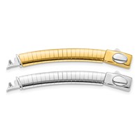 14K Two-tone 6mm White and Yellow Domed Omega Extender for Reversible Necklace - 2in view 1