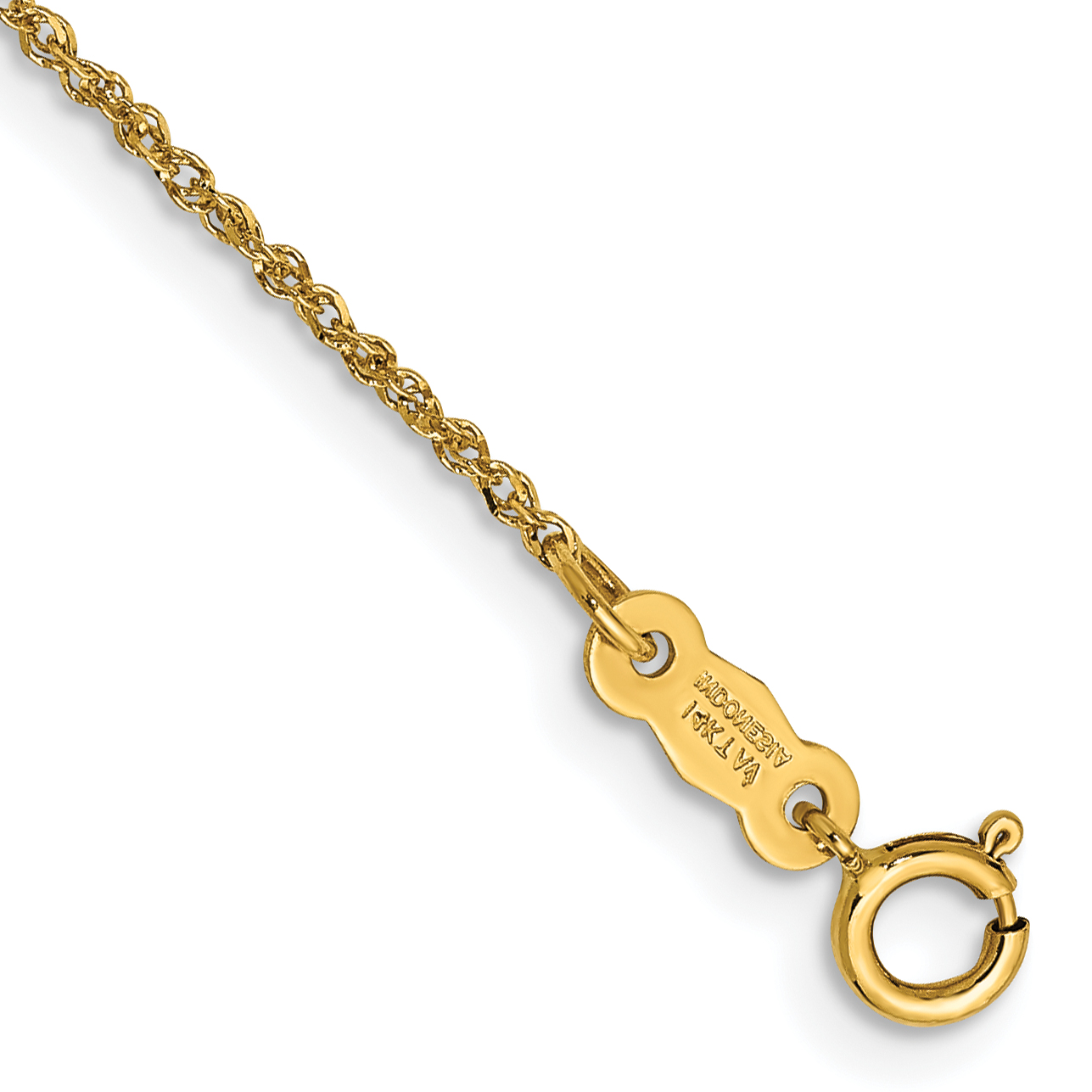 14K 6 inch 1.1mm Ropa with Spring Ring Clasp Chain (RPA020-6)