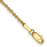 14K 1.7mm Yellow Gold Ropa Anklet with Lobster Clasp, 9" view 1