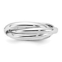 14K White Gold Polished Rolling Ring view 3