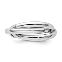 14K White Gold Polished Rolling Ring view 5