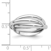 14K White Gold Polished Rolling Ring view 4