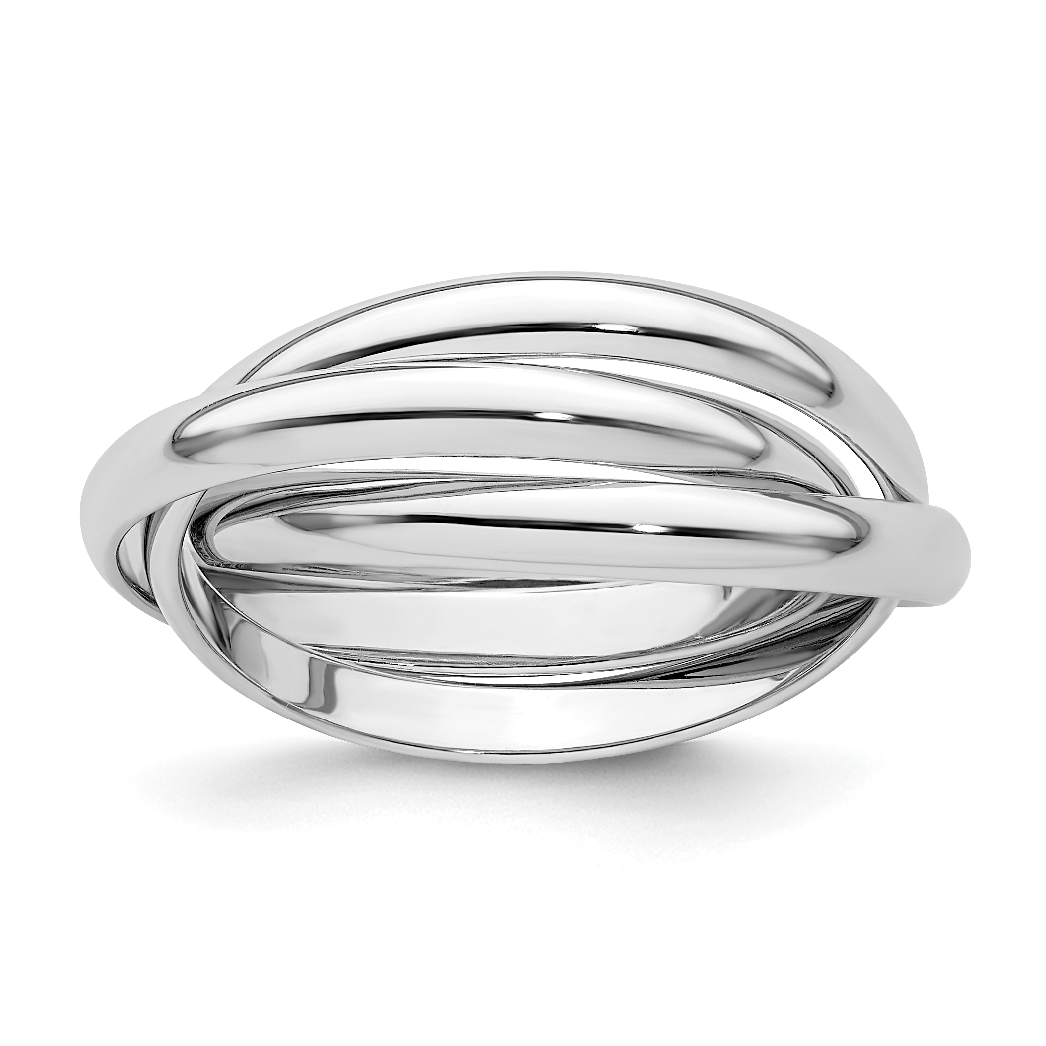 14k White Gold Polished Rolling Ring Size 6 (RR2-6)