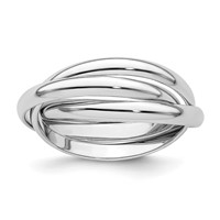 14K White Gold Polished Rolling Ring view 1