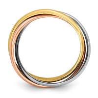 14K Tri-color Polished Rolling Ring view 2