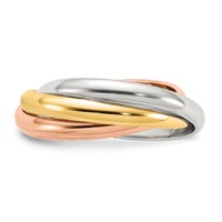 14K Tri-color Polished Rolling Ring view 3