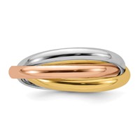 14K Tri-color Polished Rolling Ring view 4