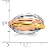 14K Tri-color Polished Rolling Ring view 5