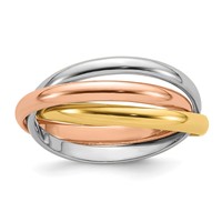 14K Tri-color Polished Rolling Ring view 1