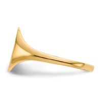 14K 8.5x10.0mm Oval Closed Back Signet Ring view 3