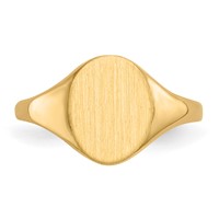 14K 8.5x10.0mm Oval Closed Back Signet Ring view 4