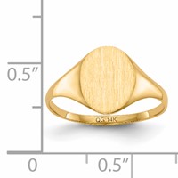 14K 8.5x10.0mm Oval Closed Back Signet Ring view 5