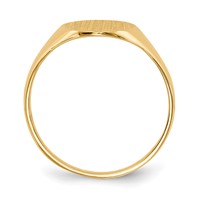 14K 9.5x11.0mm Oval Closed Back Signet Ring view 2