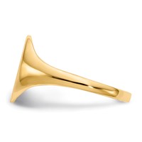 14K 9.5x11.0mm Oval Closed Back Signet Ring view 3