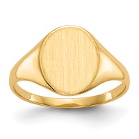 14K 9.5x11.0mm Oval Closed Back Signet Ring view 1