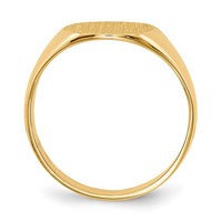 10K Yellow Gold 11.5x10.0mm Oval Closed Back Signet Ring view 2