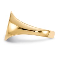 14K Yellow Gold 10.0x 11.5mm Oval Closed Back Signet Ring view 4