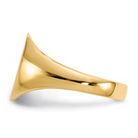 10K Yellow Gold 11.5x10.0mm Oval Closed Back Signet Ring view 3