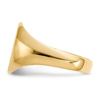 14K Yellow Gold 11.5x13.0mm Oval Closed Back Mens Signet Ring view 3