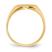 14K Yellow Gold 12.0x 14.5mm Oval Closed Back Mens Signet Ring view 2