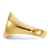 14K Yellow Gold 12.0x 14.5mm Oval Closed Back Mens Signet Ring view 3