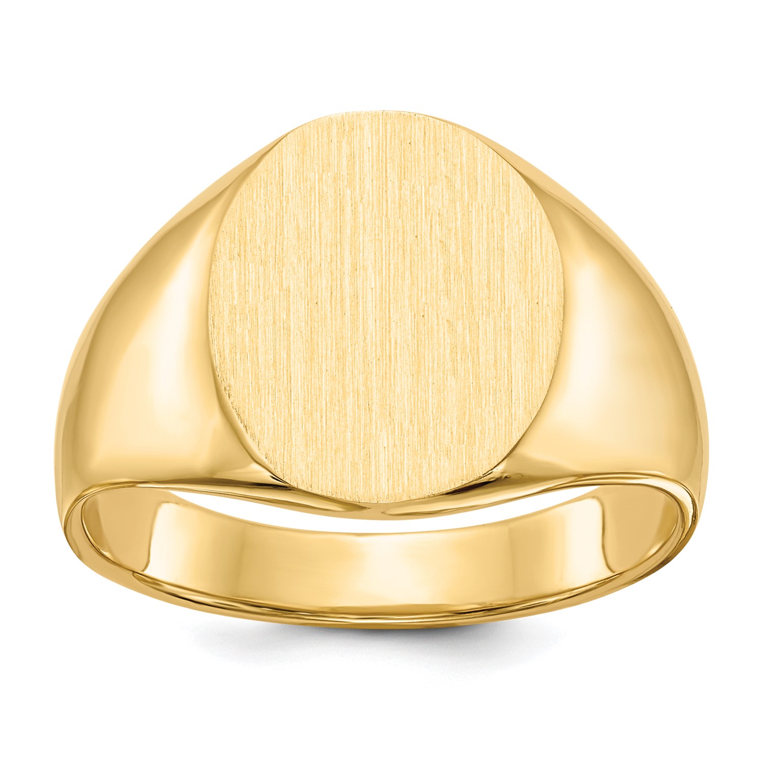 14k Yellow Gold Engravable Men's Signet Ring (15.9mm x 12.3mm face) | eBay