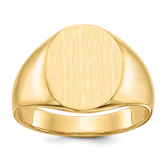 14kw 14.5x12.0mm Closed Back Men's Signet Ring