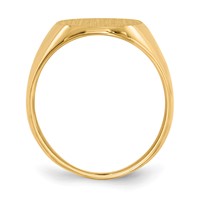 14K Yellow Gold 13.0x16.0mm Oval Closed Back Signet Ring view 2