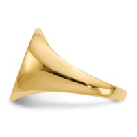 14K Yellow Gold 13.0x16.0mm Oval Closed Back Signet Ring view 3