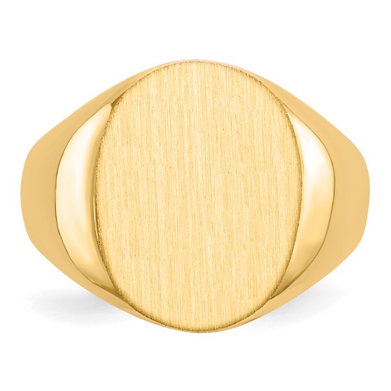18k 16.0x13.0mm Closed Back Signet Ring