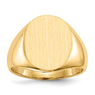 18k 16.0x13.0mm Closed Back Signet Ring