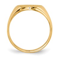 14K Yellow Gold 14.0x 18.0mm Oval Closed Back Mens Signet Ring view 2