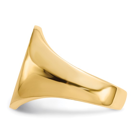 Gold Polished Tall Oval Signet Rings