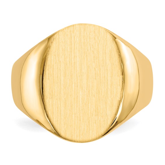 Gold Polished Tall Oval Signet Rings