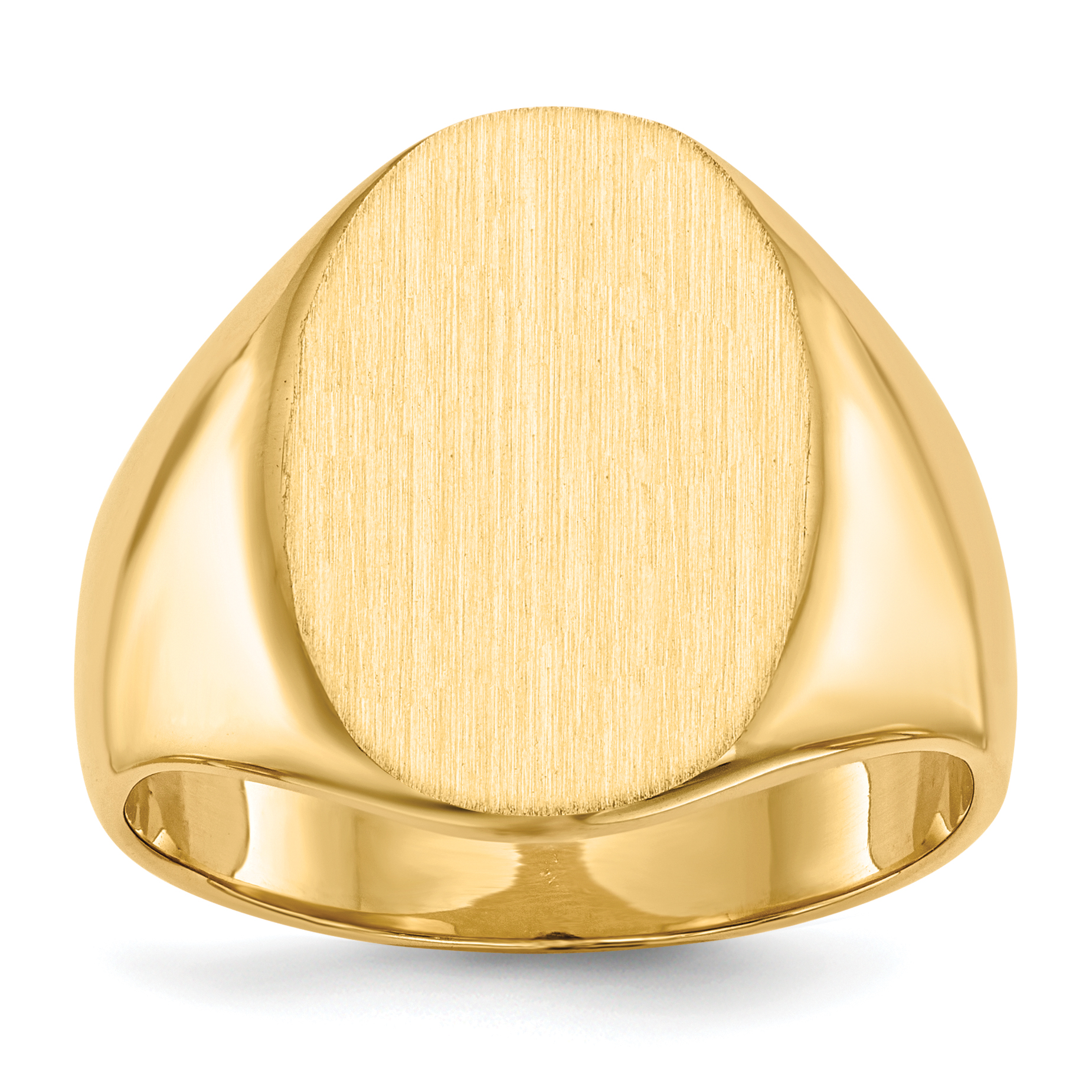 14k 14.0x18.0mm Closed Back Mens Signet Ring (RS107)