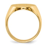 14K Yellow Gold 15.5x 19.0mm Oval Closed Back Mens Signet Ring view 2