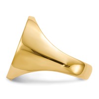 14K Yellow Gold 15.5x 19.0mm Oval Closed Back Mens Signet Ring view 3