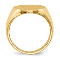 14K Yellow Gold 16.0x20.5mm Oval Closed Back Mens Signet Ring view 2