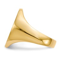 14K Yellow Gold 16.0x20.5mm Oval Closed Back Mens Signet Ring view 3