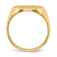 14K Yellow Gold 16.0 x 21.5mm Oval Closed Back Mens Signet Ring view 2