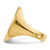 14K Yellow Gold 16.0 x 21.5mm Oval Closed Back Mens Signet Ring view 3