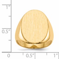 14K Yellow Gold 16.0 x 21.5mm Oval Closed Back Mens Signet Ring view 5